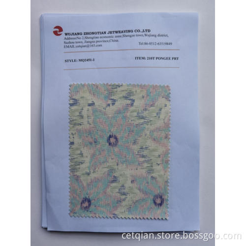 100% Polyester 210t Heavy Pongee prt